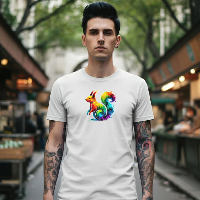 Rainbow Squirrel Alcohol Ink T-shirt, Bunny Shirt,Hare,Pride Shirt,Animal Lover T shirt, LGBTQ+, BGLT