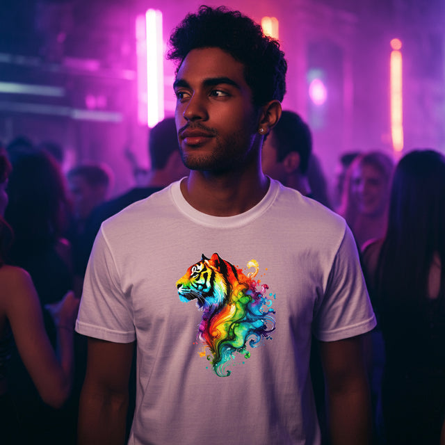 Rainbow Tiger Head T-shirt,Pride Shirt,Tiger Lover Top,Rainbow Animals,LGBTQ+ Tee,Big Cat Lover