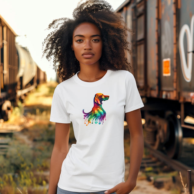 Rainbow Vizsla Head T-shirt,Pride Shirt,Dog Lover Top,Rainbow Animals,LGBTQ+ Tee, Vizsla owner, Vizsla gift