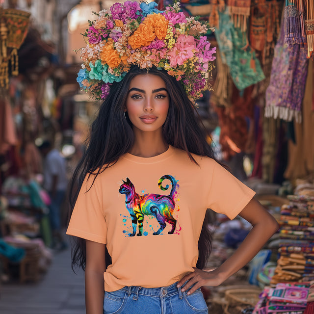 Rainbow Bengal Cat T-shirt,Pride Shirt,Cat Lover Top,Rainbow Animals,LGBTQ+ Tee,Feline,Kitten,Kitty