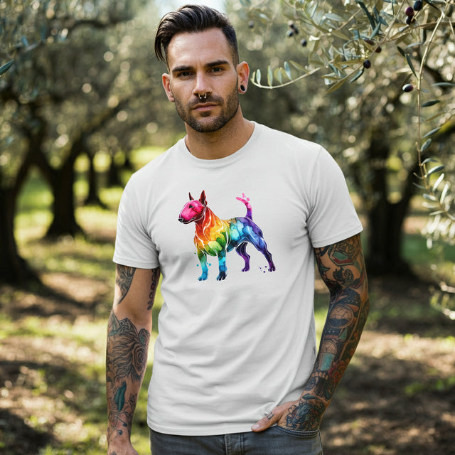Rainbow Bull Terrier T-shirt,Pride Shirt,Dog Lover Top,Rainbow Animals,LGBTQ+ Tee, Bull Terrier gift