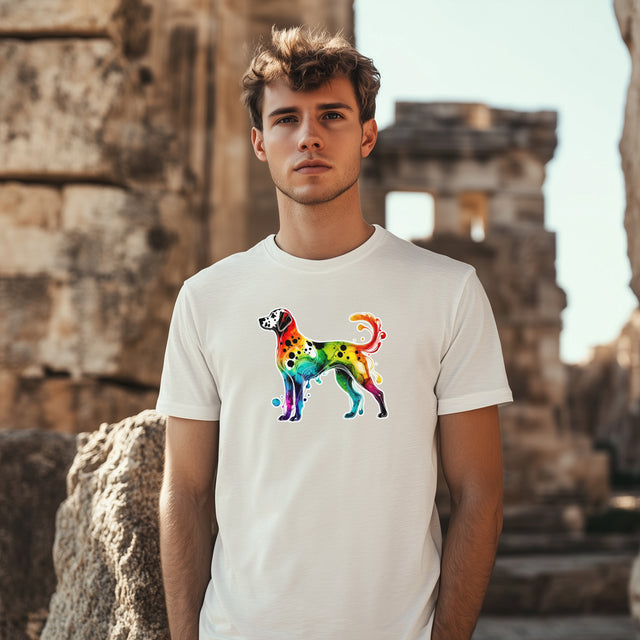 Rainbow Dalmatian T-shirt,Pride Shirt,Dog Lover Top,Rainbow Animals,LGBTQ+ Tee, Dalmatian gift