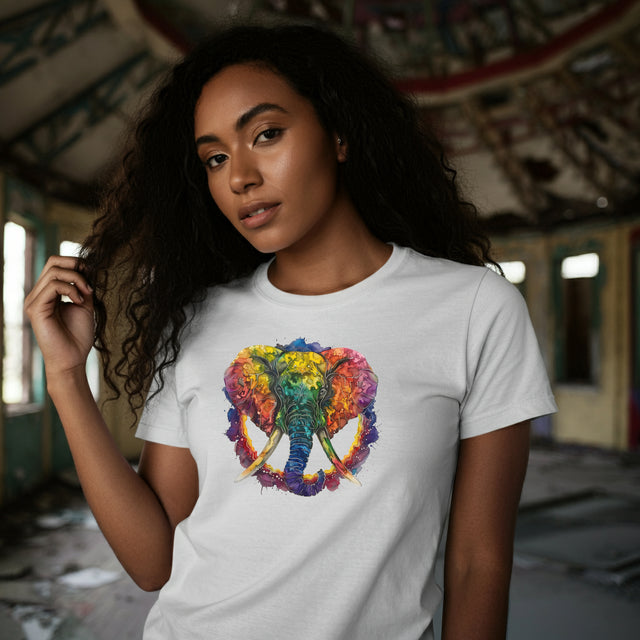 Rainbow Elephant Peace Mandala T-shirt,Pride Shirt,Elephant Lover Top,Rainbow Animals,LGBTQ+ Tee,Queer,Gay,Lesbian,Bisexual,Trans,BGLT,LBGT