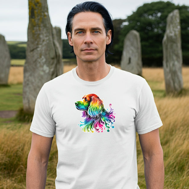 Rainbow English Springer Spaniel Head T-shirt,Pride Shirt,Dog Lover Top,Rainbow Animals,LGBTQ+ Tee, English Springer Spaniel owner, Springer gift