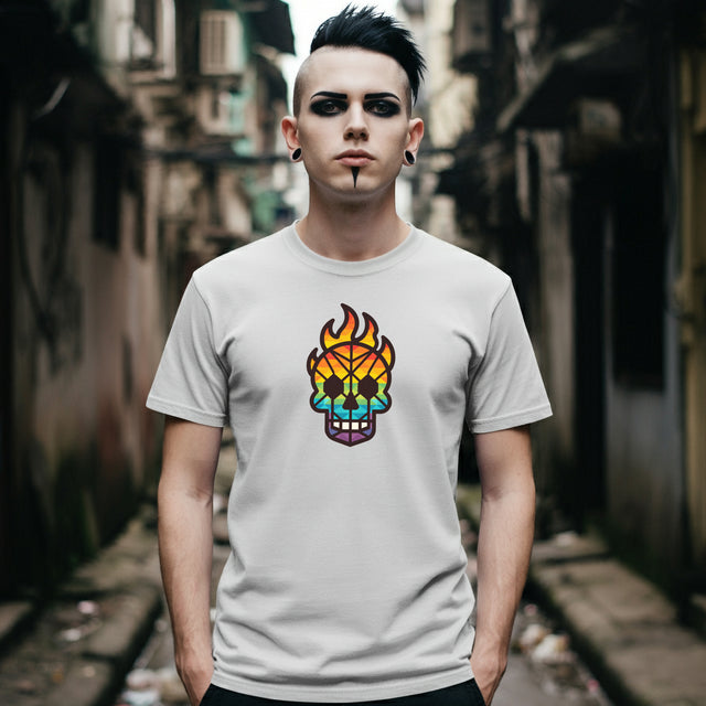 Rainbow Skull Shirt,Pride T-Shirt,Pride Parade T shirt, LGBTQ+ Tee,Nonbinary,Gay,Lesbian,Bisexual,Trans,BGLT,LBGT,Radical Fairies,Queer Goth