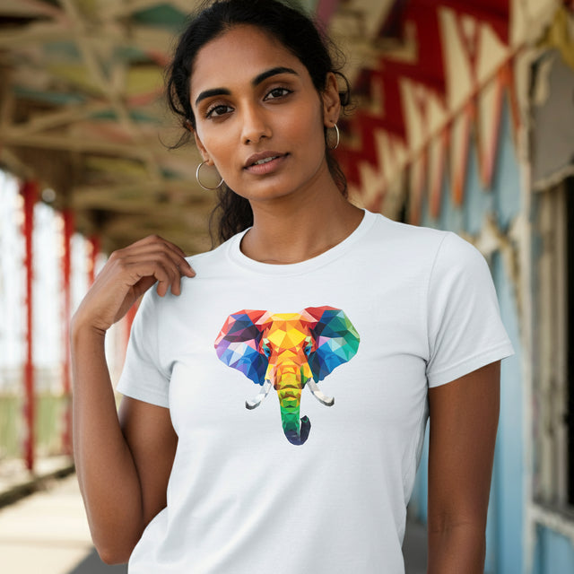 Geometric Rainbow Elephant T-shirt,Pride Shirt,Elephant Lover Top,Rainbow Animals,LGBTQ+ Tee,Queer,Gay,Lesbian,Bisexual,Trans,BGLT,LBGT