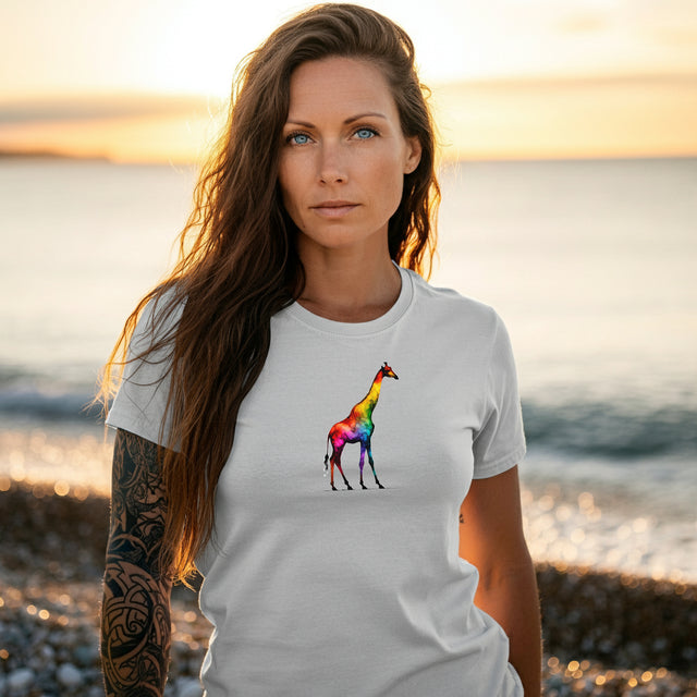 Rainbow Giraffe Alcohol Ink,Safari lover,Wild Life,Pride Shirt,LGBTQ+ Tee,African Animals