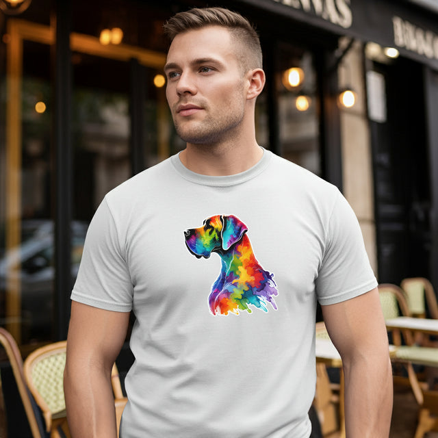 Rainbow Great Dane Head T-shirt,Pride Shirt,Dog Lover Top,Rainbow Animals,LGBTQ+ Tee, Dane owner, Great Dane gift