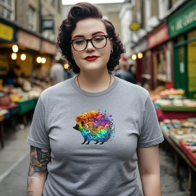 Rainbow Hedgehog Alcohol Ink T-shirt, Hedgie Lover,Pride Shirt,Animal Lover T shirt, LGBTQ+, BGLT