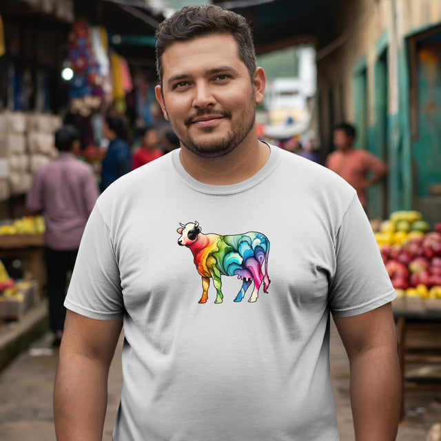 Rainbow Holstein Cow,Cow lover,Cattle tee,Bovine shirt,Pride Shirt,Rainbow,Pride Parade T shirt,LGBTQ+ Ally Tee