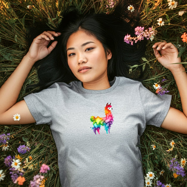 Rainbow Llama Alcohol Ink T-shirt, Pride Shirt,Animal Lover T shirt, LGBTQ+, BGLT