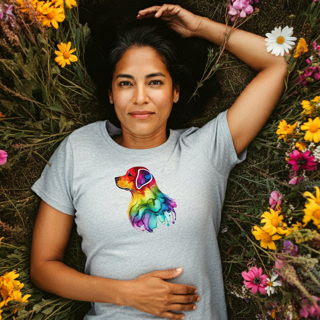 Rainbow Labrador Retriever Head T-shirt,Pride Shirt,Dog Lover Top,Rainbow Animals,LGBTQ+ Tee, Lab Owner