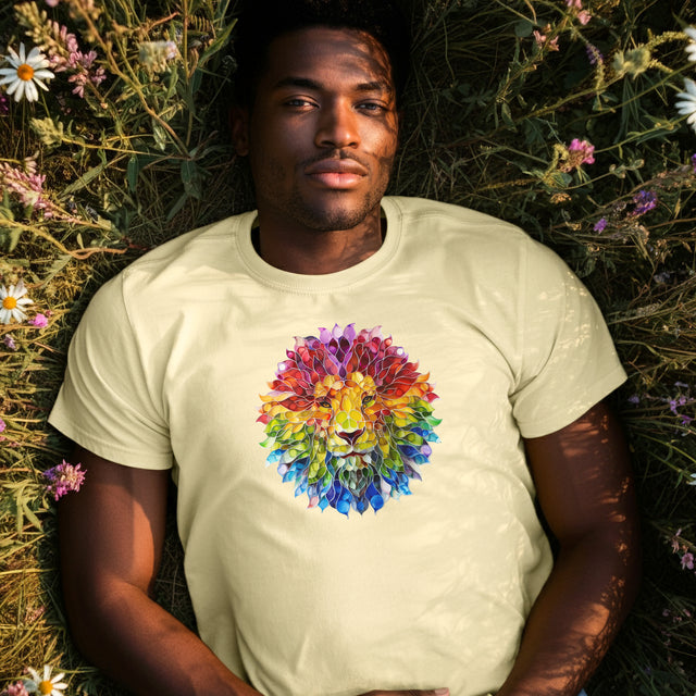 Rainbow Lion Mandala T-shirt,Pride Shirt,Big Cat Lover Top,Rainbow Animals,LGBTQ+ Tee,Queer,Gay,Lesbian,Bisexual,Trans,BGLT,LBGT