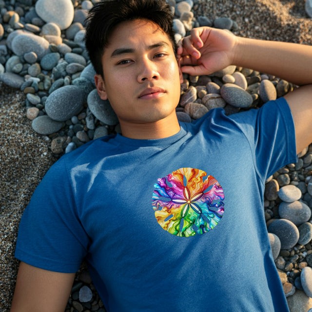 Rainbow Sand Dollar Alcohol Ink,Sea life lover,Ocean Life,Nautical,Pride Shirt,LGBTQ+ Tee