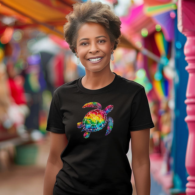 Rainbow Sea Turtle Alcohol Ink T-shirt, Pride Shirt, LBGT, Sea Turtle T shirt, LGBTQ+, BGLT, Ocean