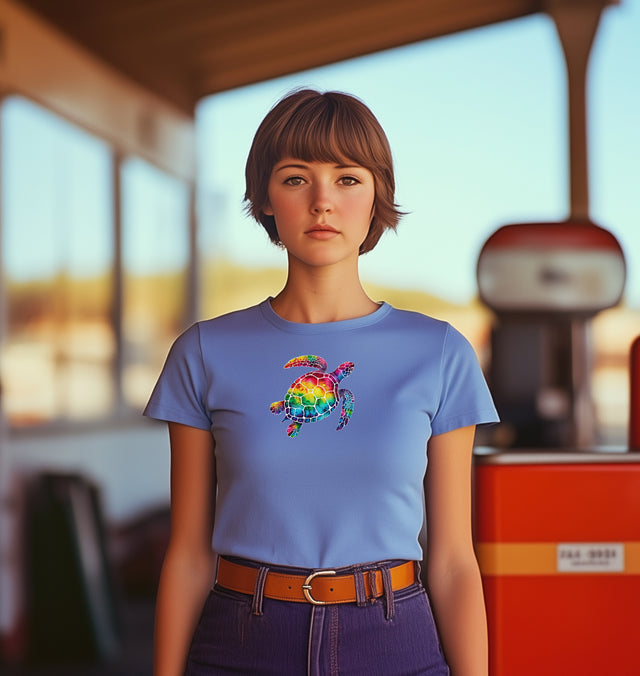 Rainbow Sea Turtle T-shirt, Pride Shirt, LBGT, Sea Turtle T shirt, LGBTQ+, BGLT, Ocean,Women's Favorite Tee