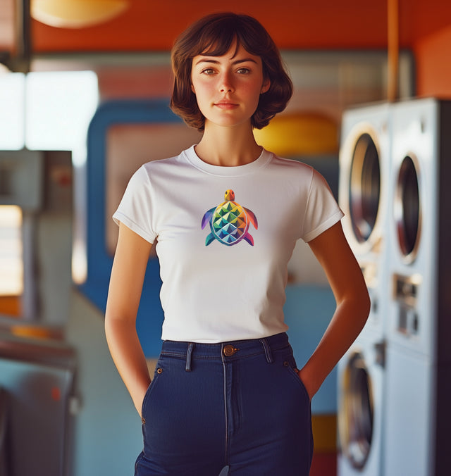 Geometric Rainbow Sea Turtle T-shirt, Pride Shirt, LBGT, Sea Turtle T shirt, LGBTQ+, BGLT, Ocean,Women's Favorite Tee