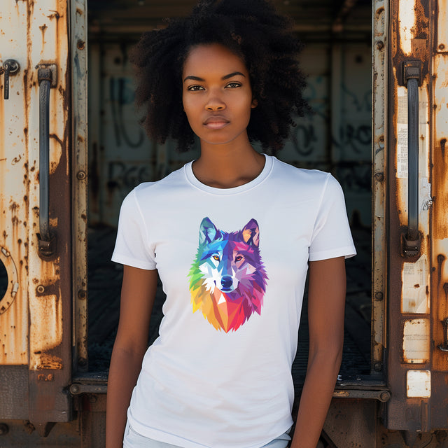 Rainbow Wolf T-shirt,Pride Shirt,Pride Parade Top,Rainbow Animals,LGBTQ+ Tee,Nonbinary,Gay,Lesbian,Bisexual,Trans,BGLT,Enby,Pansexual