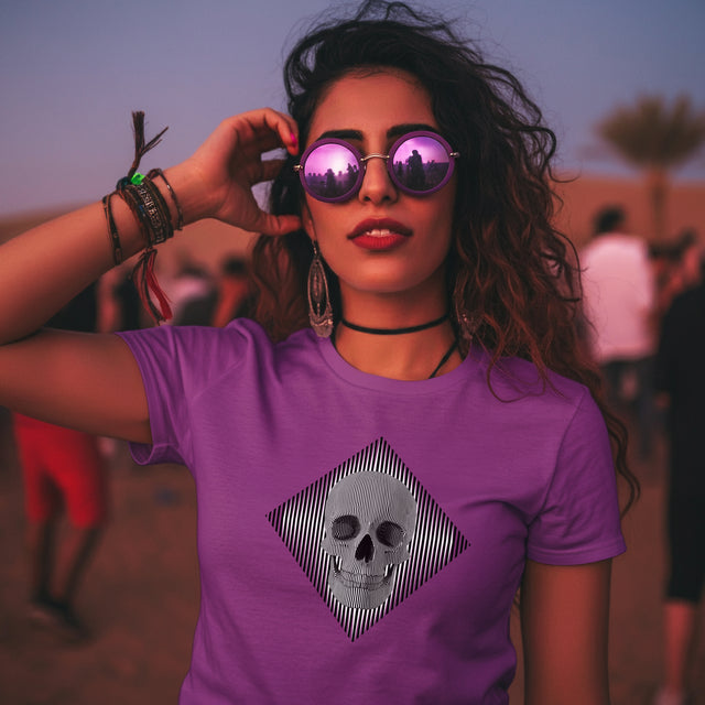 Op Art Skull T-shirt, Halloween tee, Trick or treat Shirt