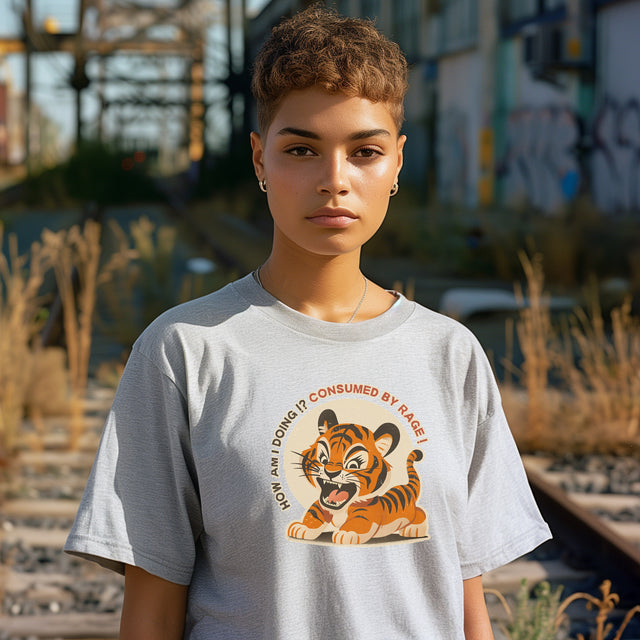 Consumed By Rage tee, Cute Tiger Tshirt, Cool Graphic Tee-shirt