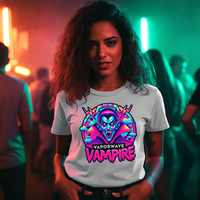 Vaporwave Vampire Bolt T-shirt, Halloween Tee, Neon Goth