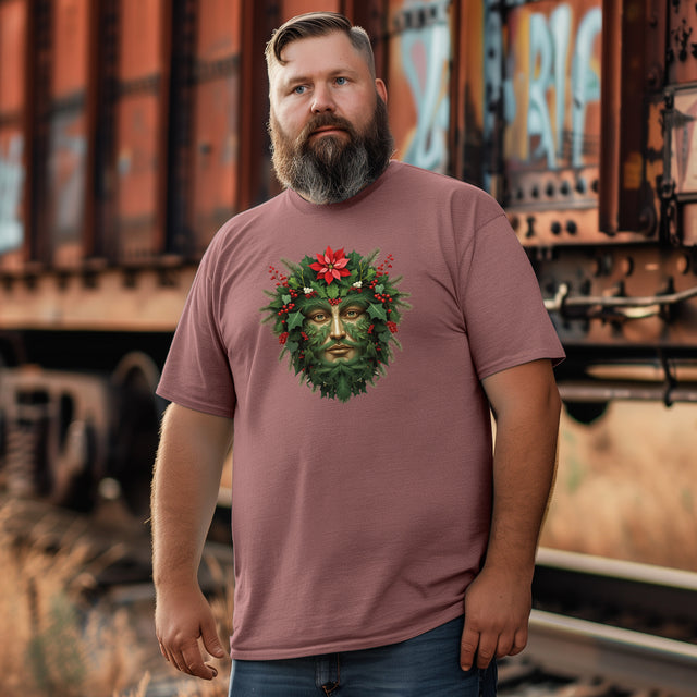 Christmas Green Man T-shirt, Yuletide Shirt