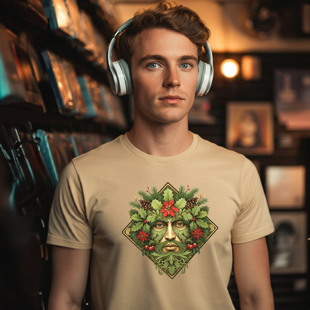 Christmas Green Man Diamond T-shirt, Yuletide Shirt