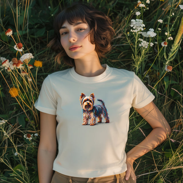 Yorkshire Terrier Rainbow Scribble T-shirt, Dog Lover Tee